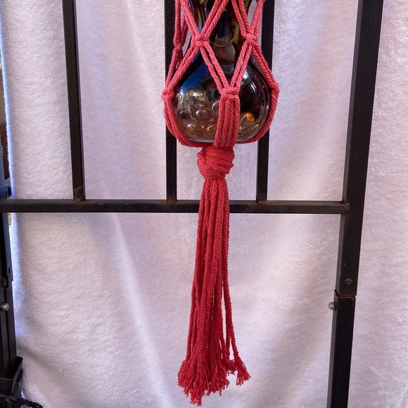 Macrame Plant Hanger Pink Ombre 29” - Picture 8 of 9